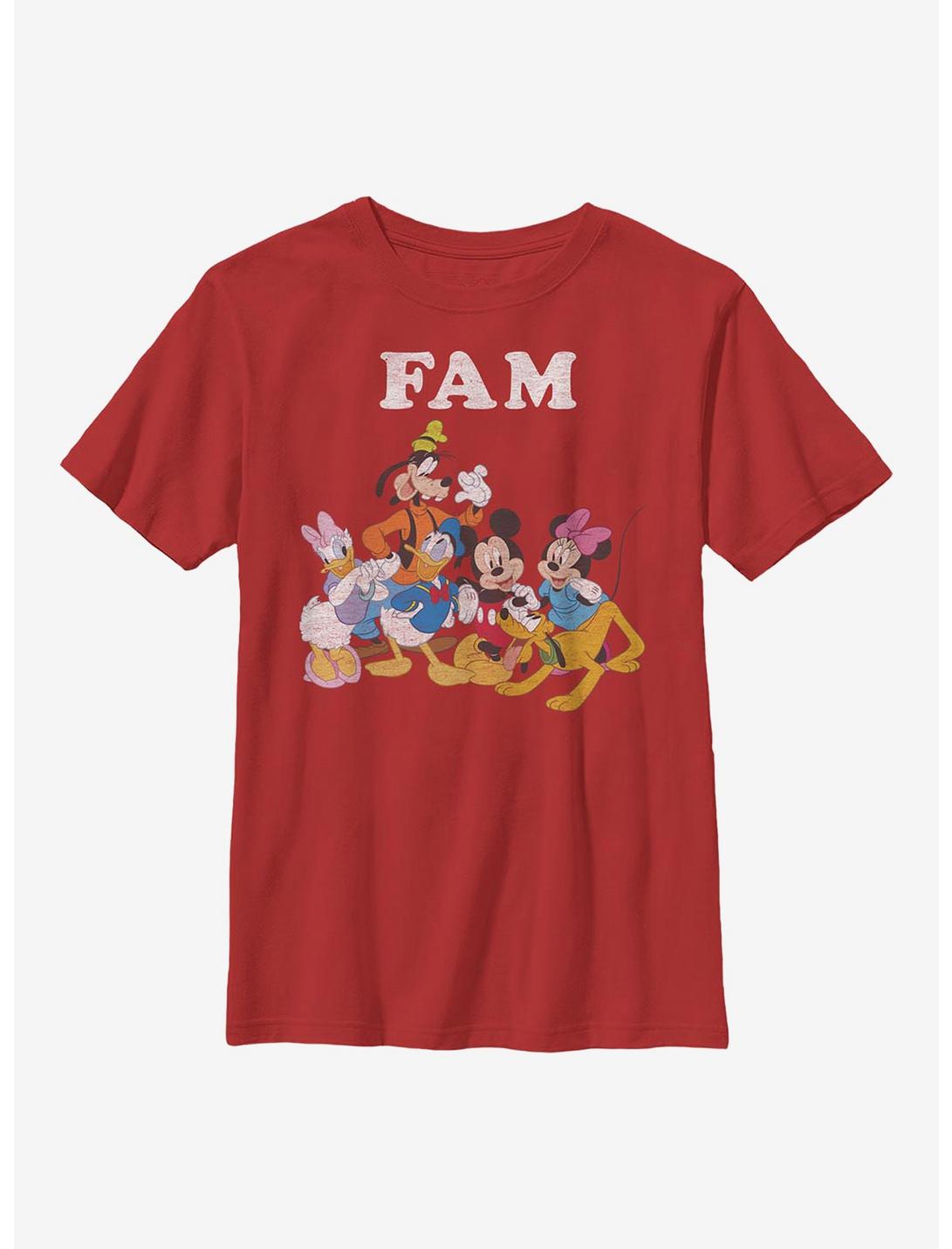 Disney Mickey Mouse Fam Youth T-Shirt, RED, hi-res