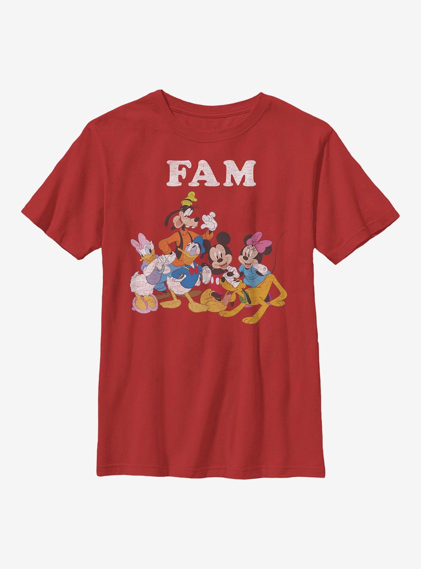 Disney Mickey Mouse Fam Youth T-Shirt, RED, hi-res