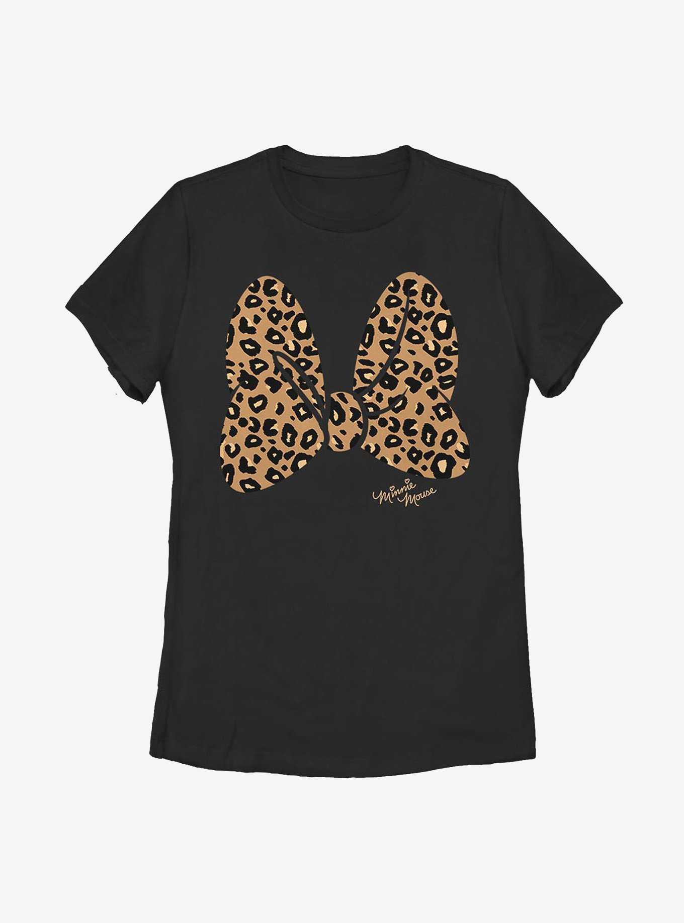 Disney Minnie Mouse Animal Print Bow Womens T-Shirt, , hi-res