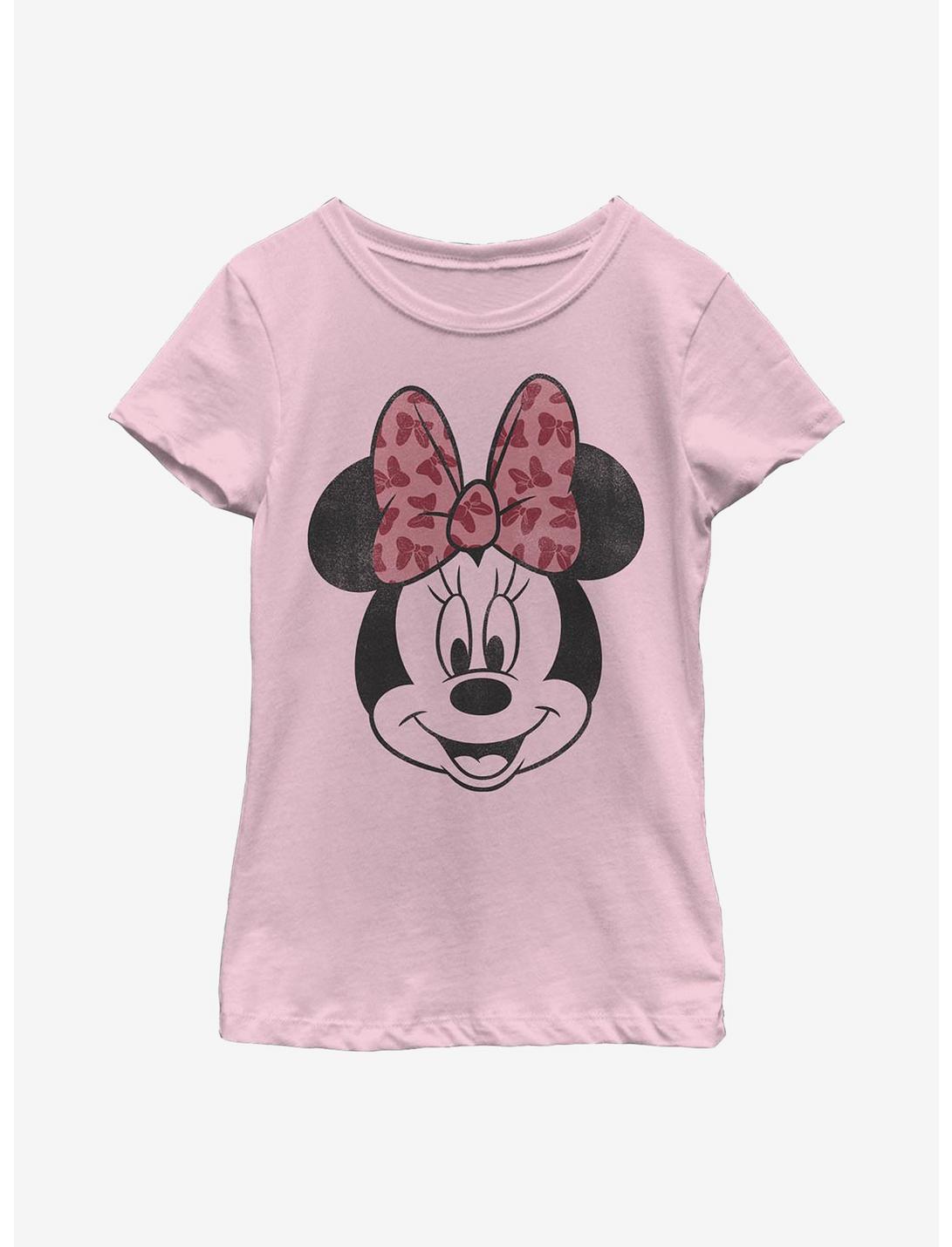 Disney Minnie Mouse Modern Minnie Face Youth Girls T-Shirt, PINK, hi-res