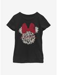 Disney Minnie Mouse Floral Minnie Youth Girls T-Shirt, BLACK, hi-res