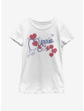 Disney Minnie Mouse Hearts Script Youth Girls T-Shirt, , hi-res