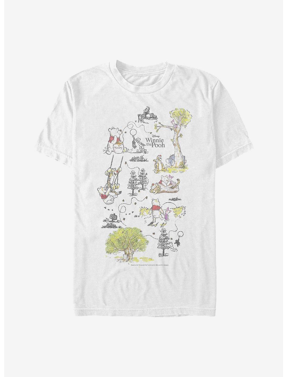 Disney Winnie The Pooh Map T-Shirt, WHITE, hi-res