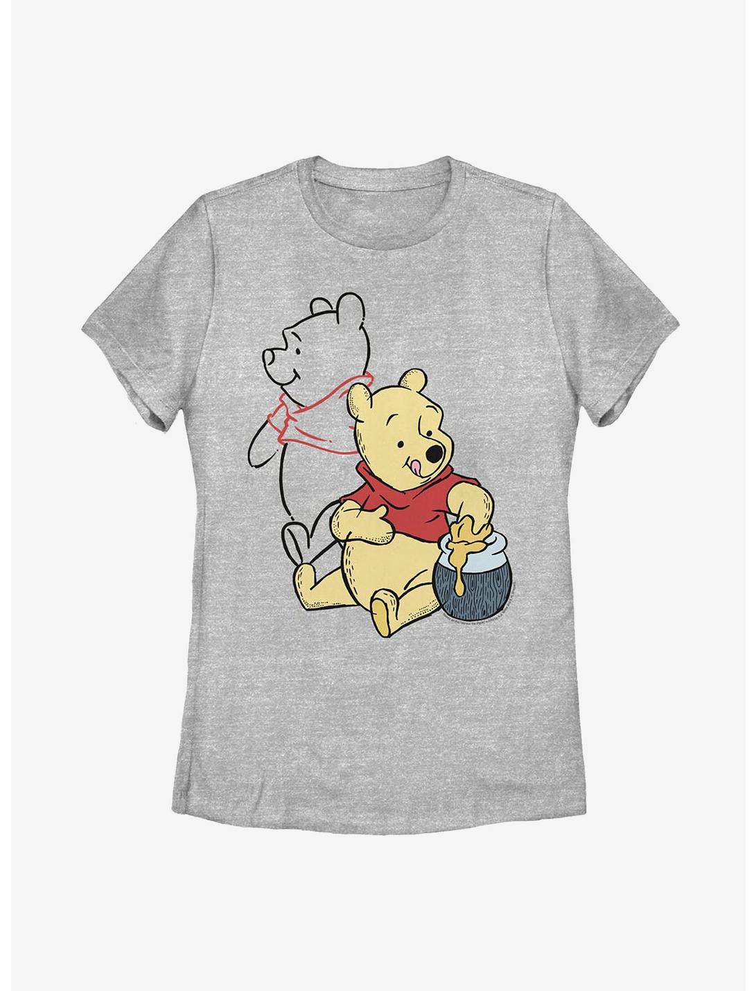 Disney Winnie The Pooh Line Art Womens T-Shirt, ATH HTR, hi-res