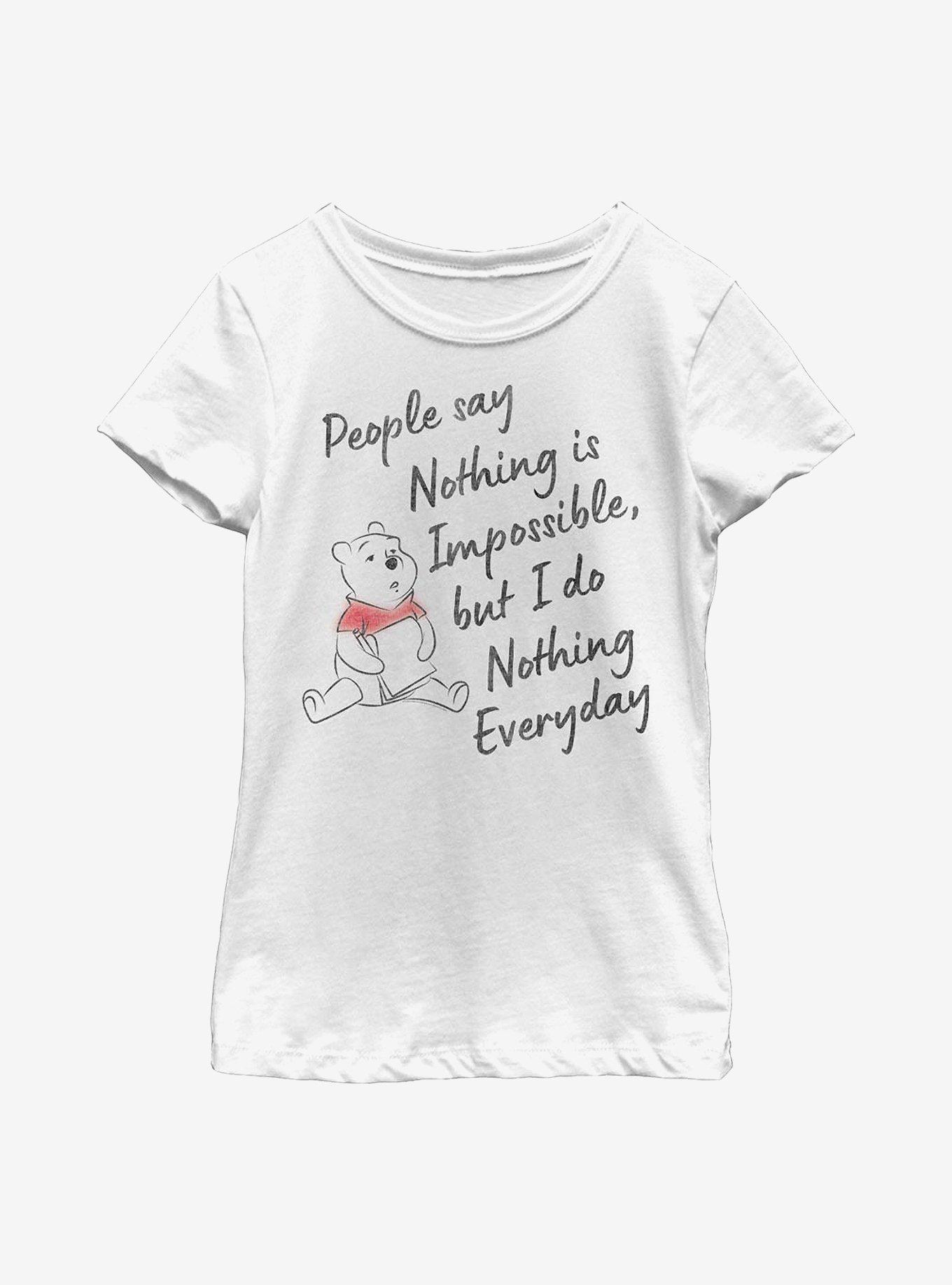 Disney Winnie The Pooh Nothing Is Impossible Youth Girls T-Shirt, , hi-res