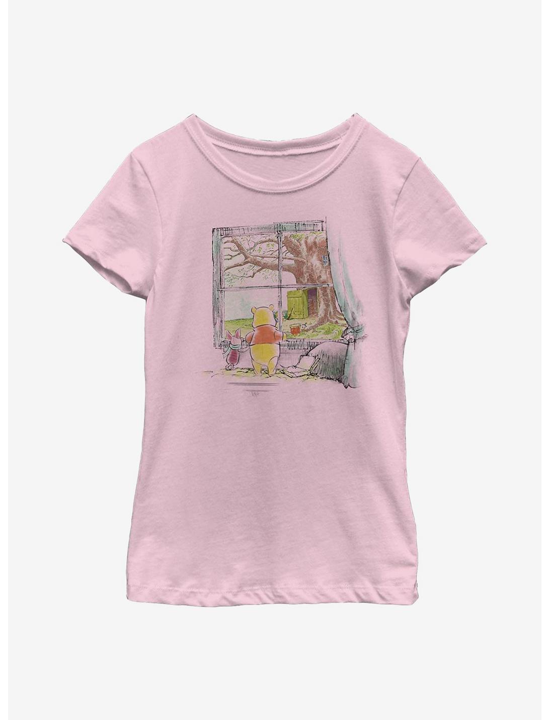 Disney Winnie The Pooh Window Youth Girls T-Shirt, PINK, hi-res