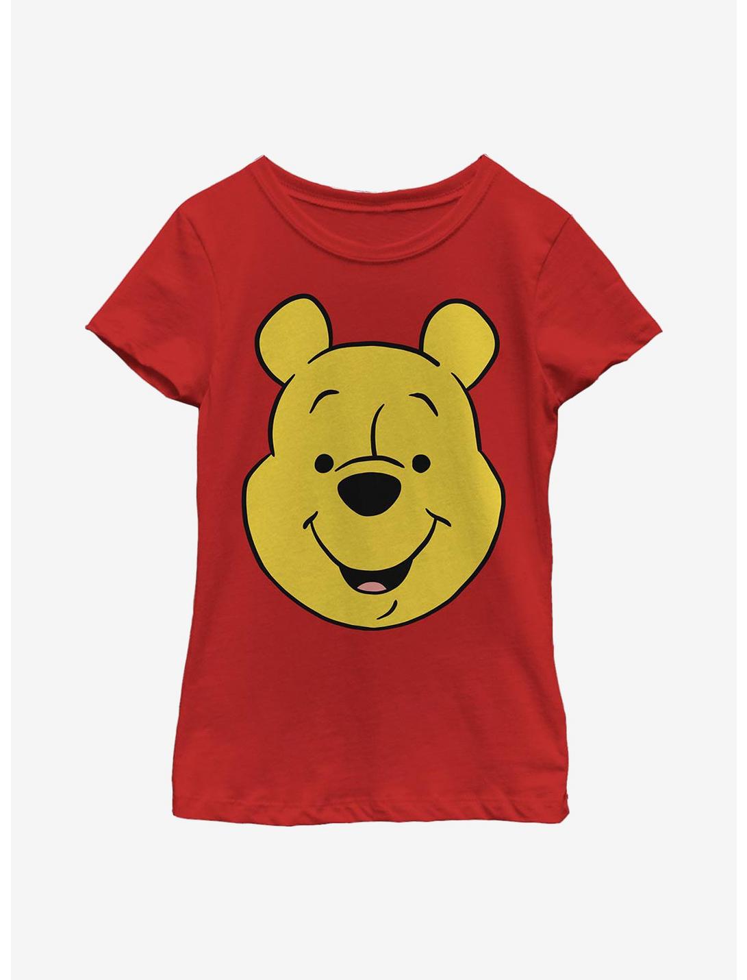 Disney Winnie The Pooh Big Face Youth Girls T-Shirt, RED, hi-res