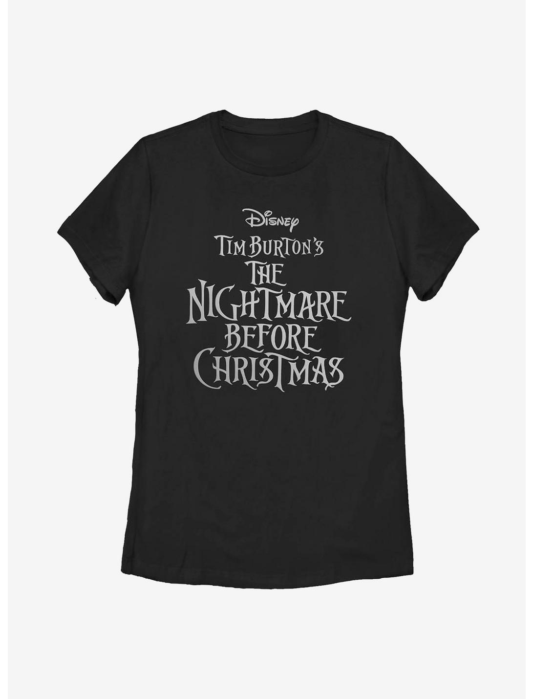 Disney The Nightmare Before Christmas Logo Womens T-Shirt, BLACK, hi-res