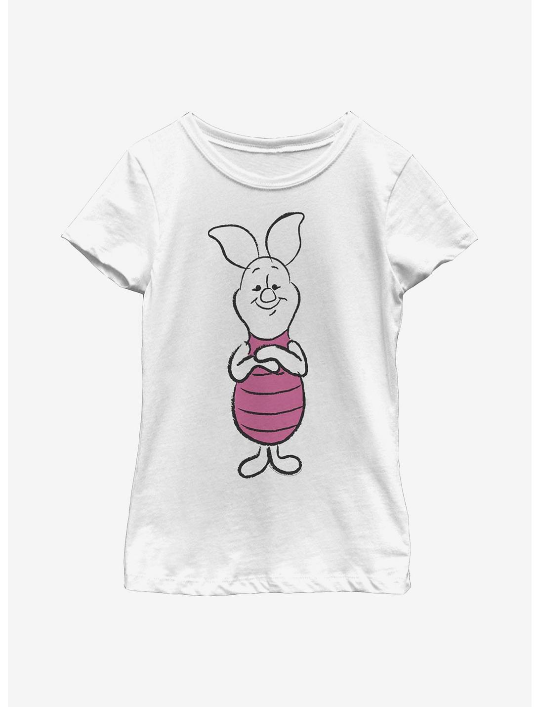 Plus Size Disney Winnie The Pooh Basic Sketch Piglet Youth Girls T-Shirt, WHITE, hi-res