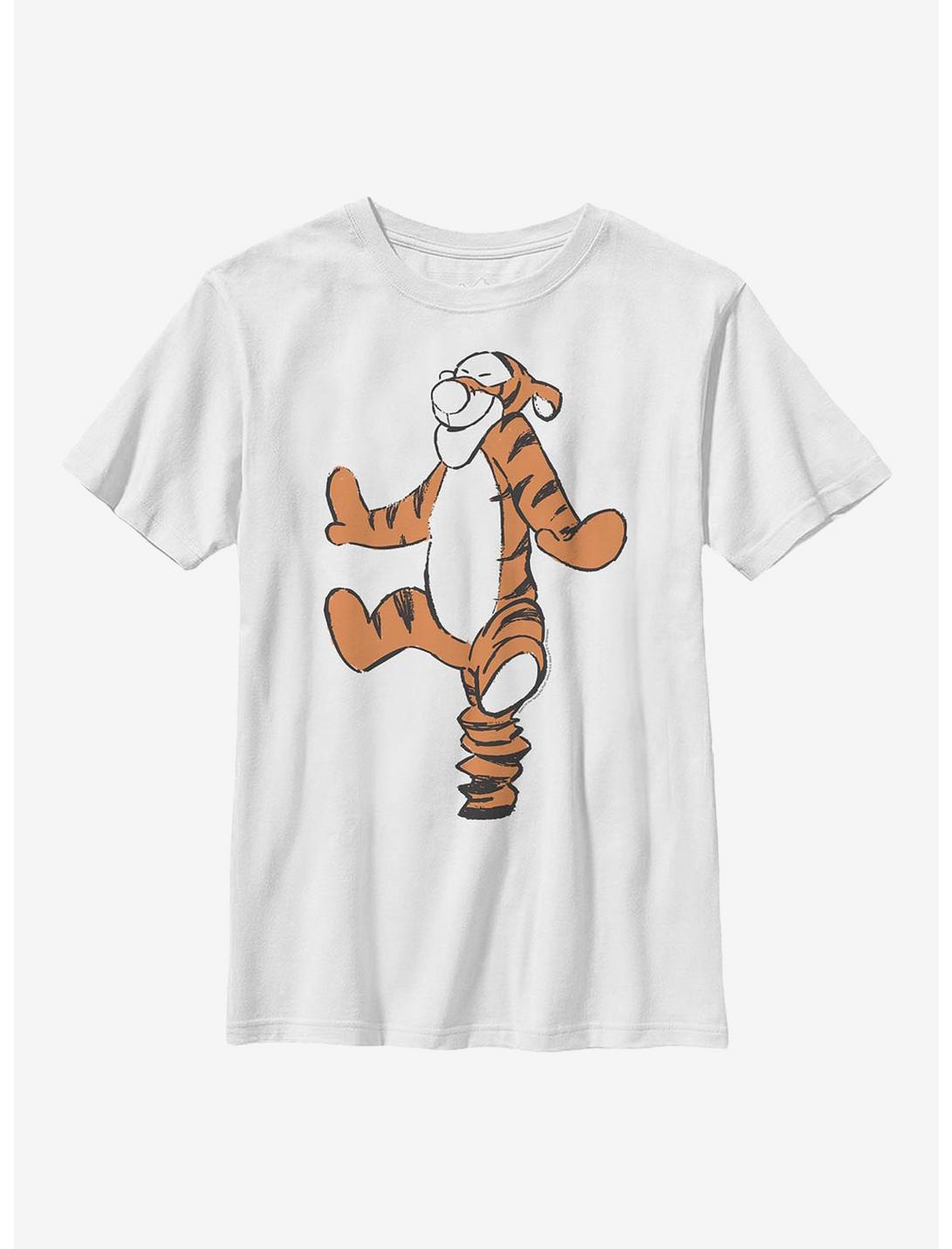 Plus Size Disney Winnie The Pooh Basic Sketch Tigger Youth T-Shirt, WHITE, hi-res