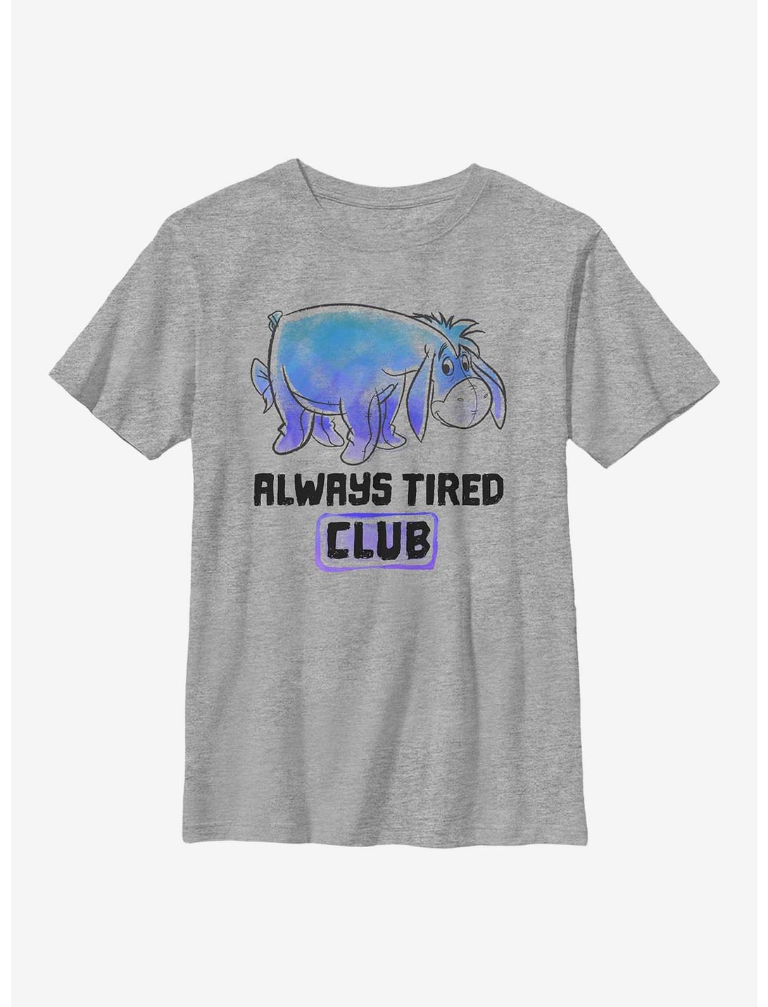 Plus Size Disney Winnie The Pooh Eeyore Tired Club Youth T-Shirt, ATH HTR, hi-res