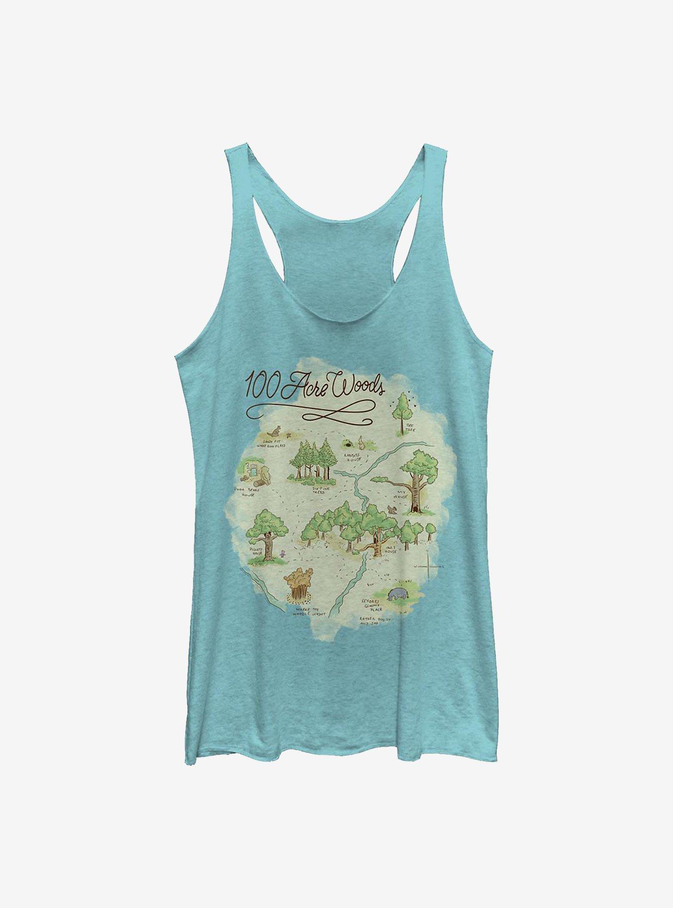 Disney Winnie The Pooh Acre Map Womens Tank Top, , hi-res