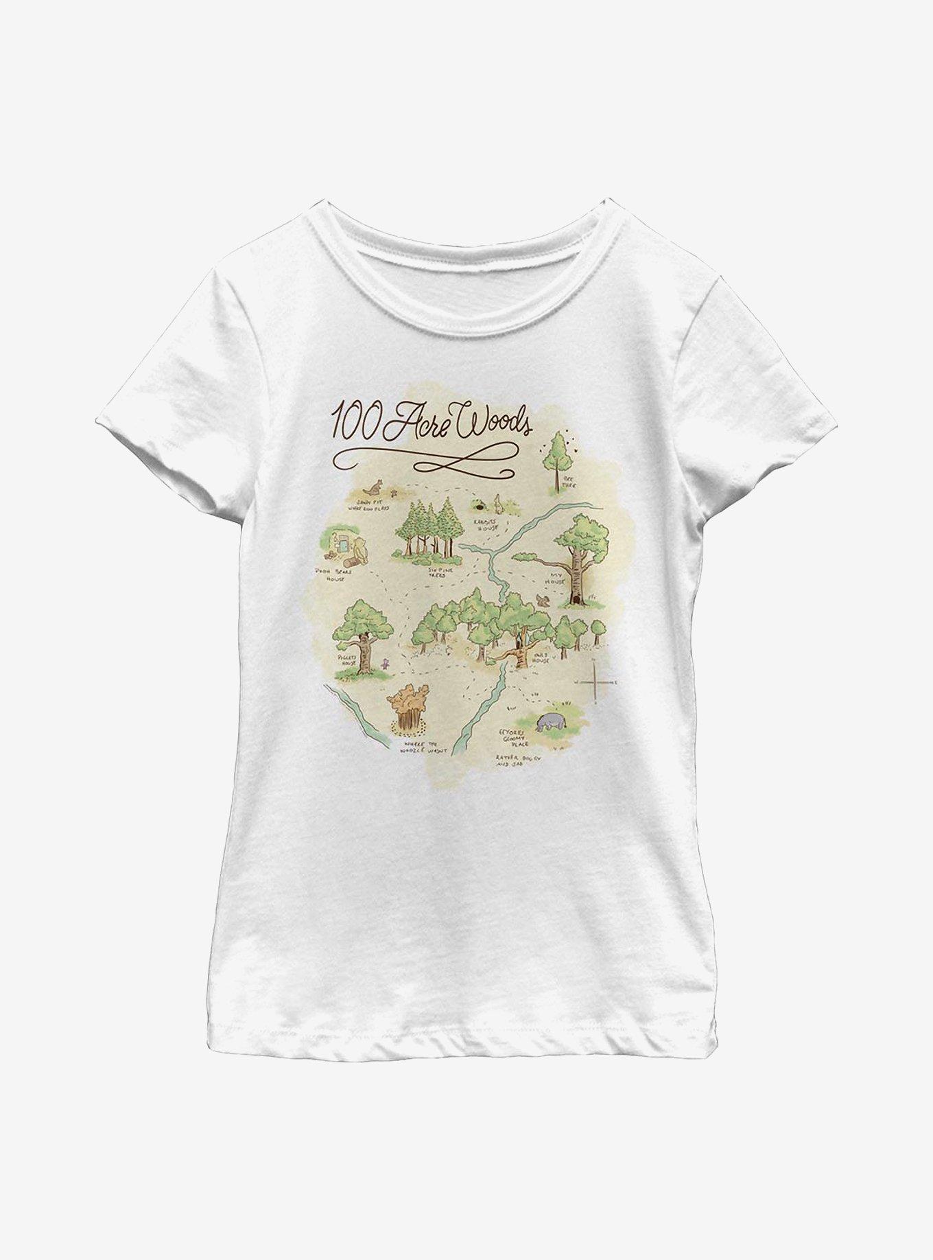 Disney Winnie The Pooh 100 Acre Map Youth Girls T-Shirt, , hi-res