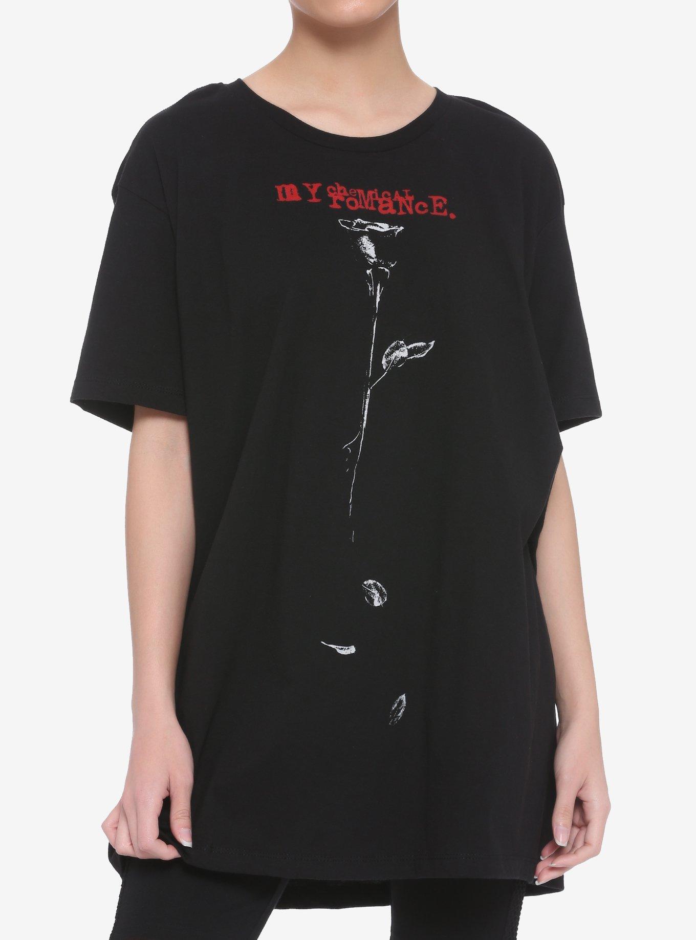 My Chemical Romance Rose & Logo Girls T-Shirt, BLACK, hi-res