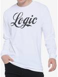 Logic Cursive Logo Long-Sleeve T-Shirt, WHITE, hi-res
