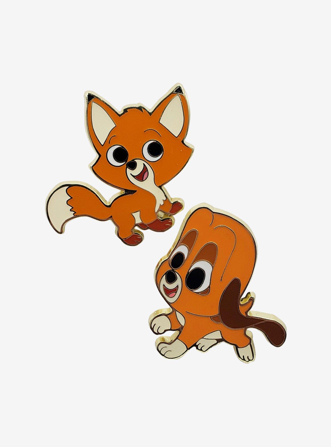 Disney The Fox and the Hound Chibi Enamel Pin Set BoxLunch Exclusive