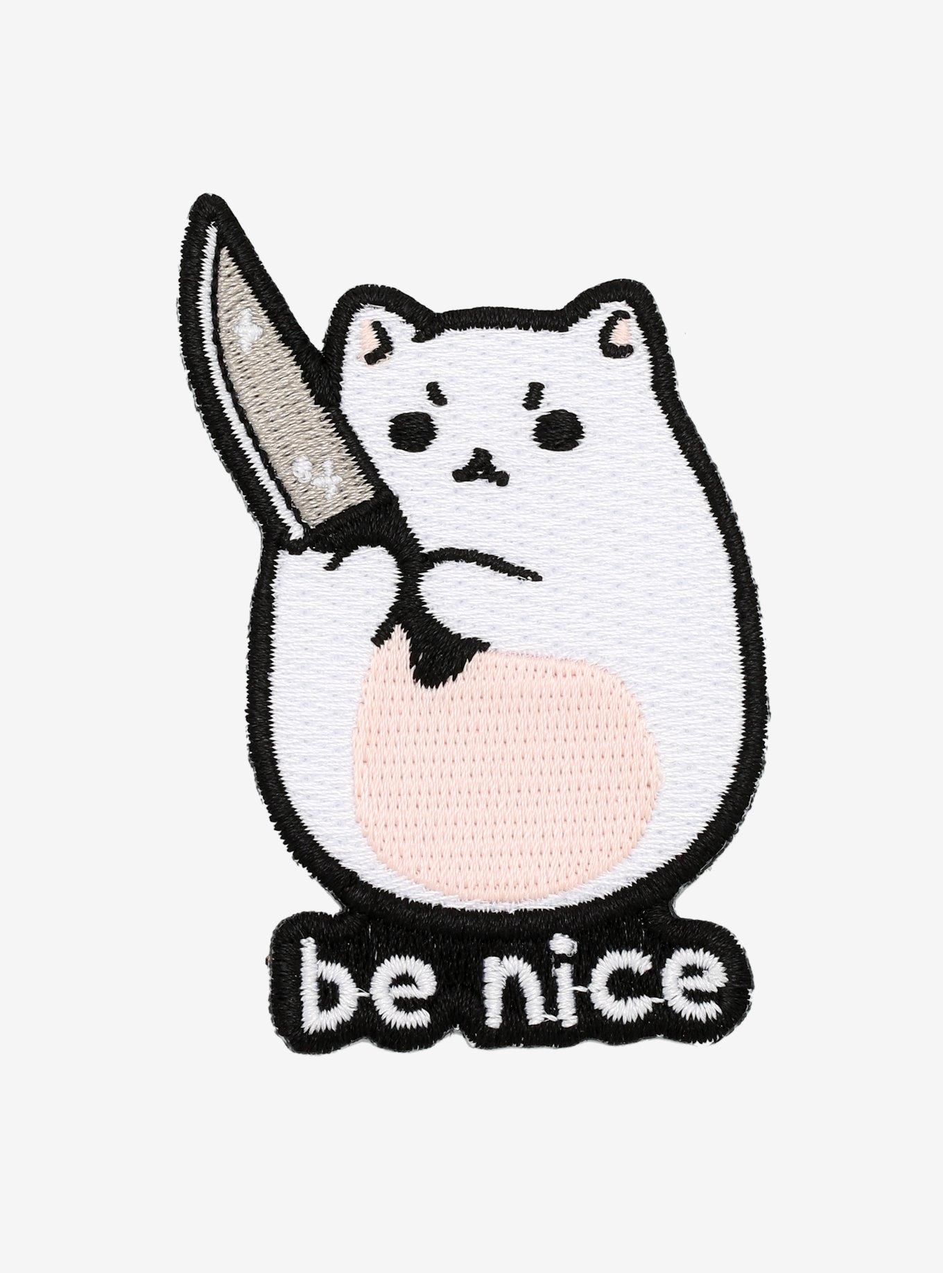Be Nice Cat Knife Patch, , hi-res