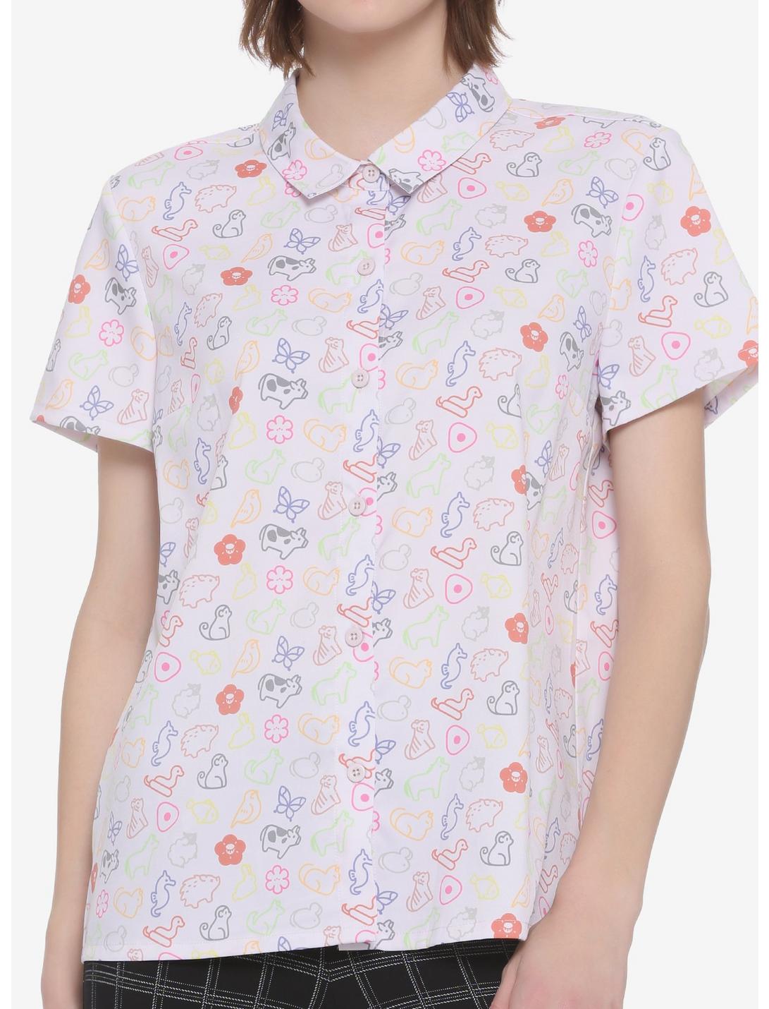 Fruits Basket Zodiac Icons Girls Woven Button-Up, MULTI, hi-res
