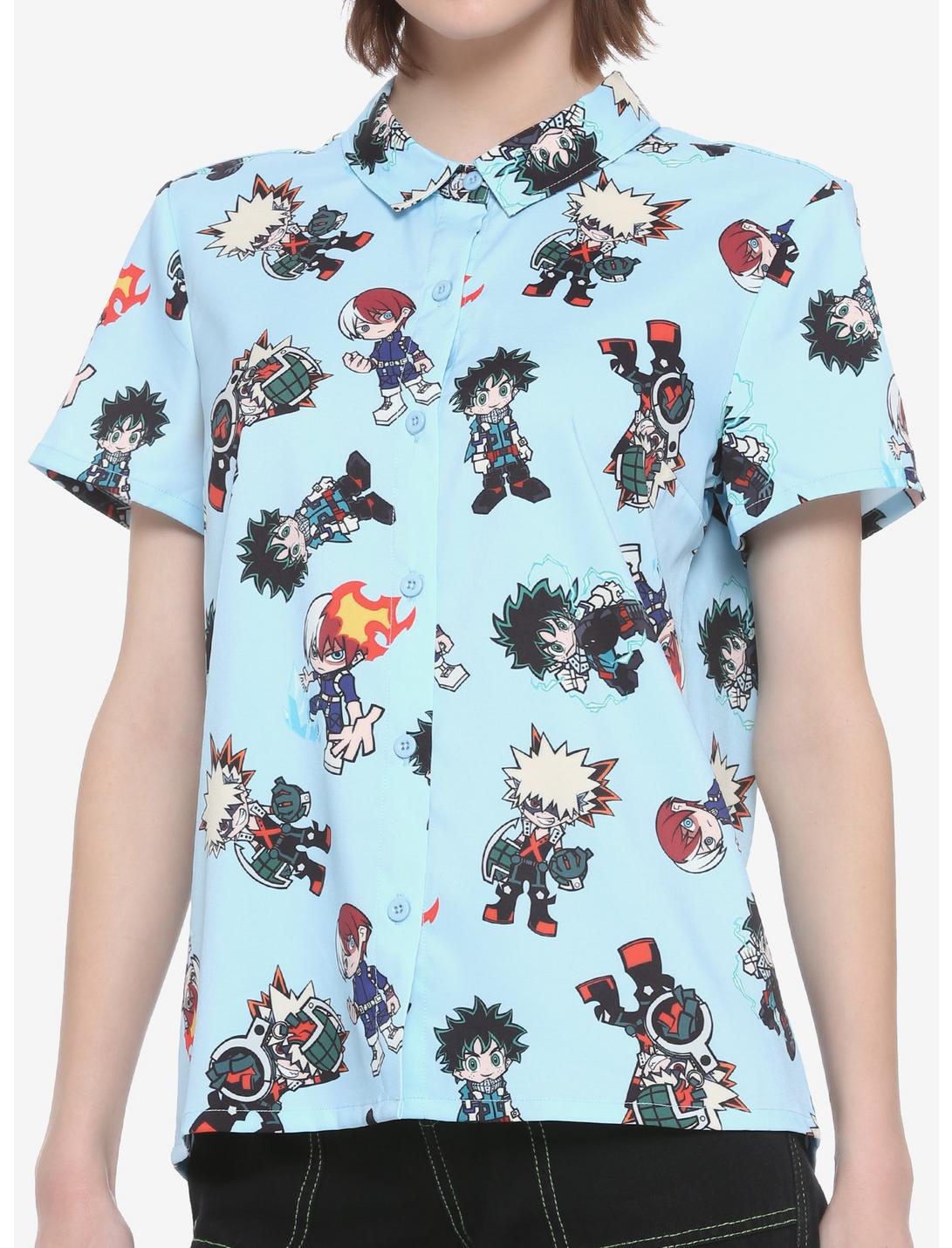 My Hero Academia Chibi Heroes Girls Woven Button-Up, MULTI, hi-res