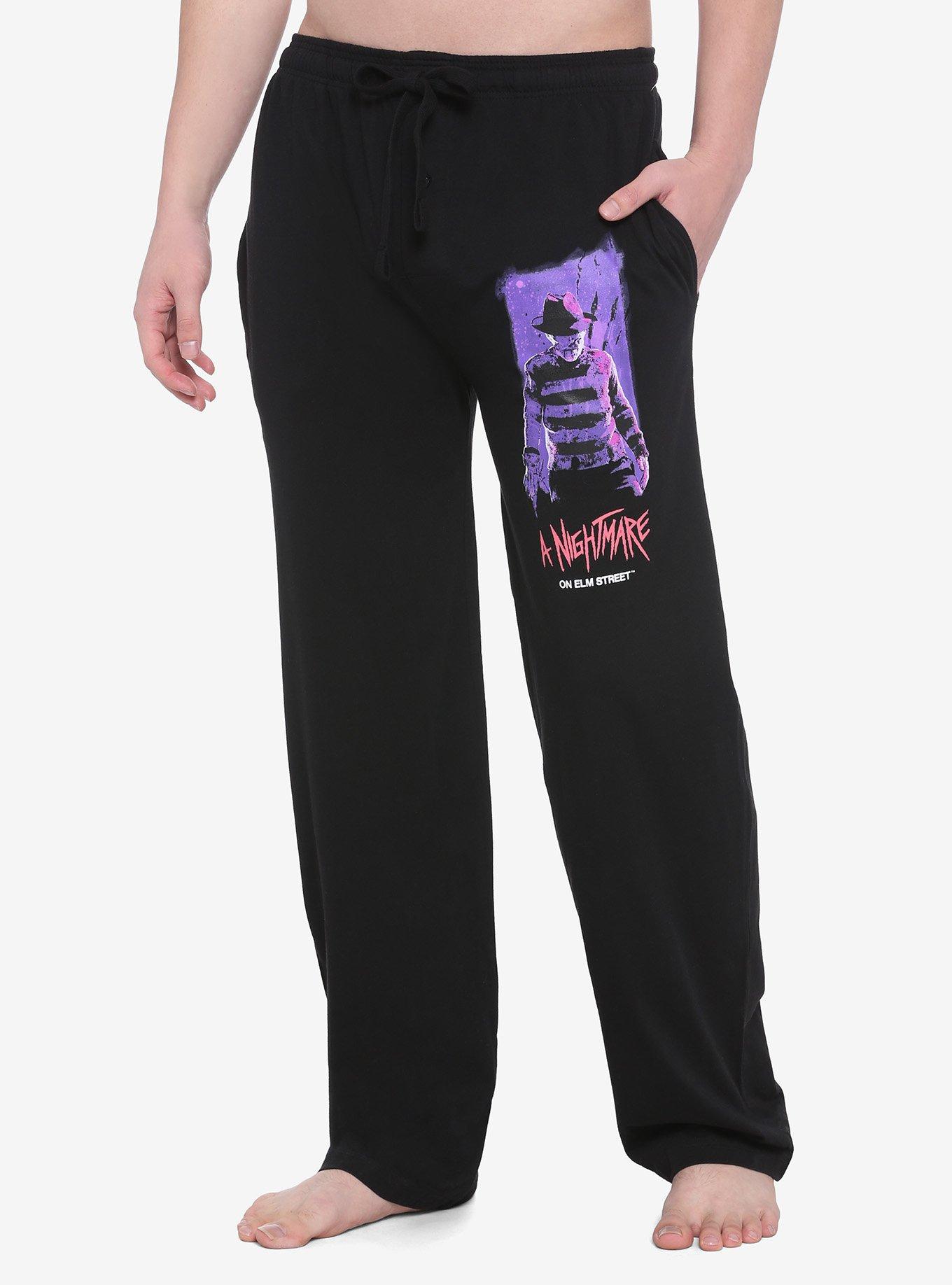 A Nightmare On Elm Street Purple Freddy Pajama Pants, BLACK, hi-res