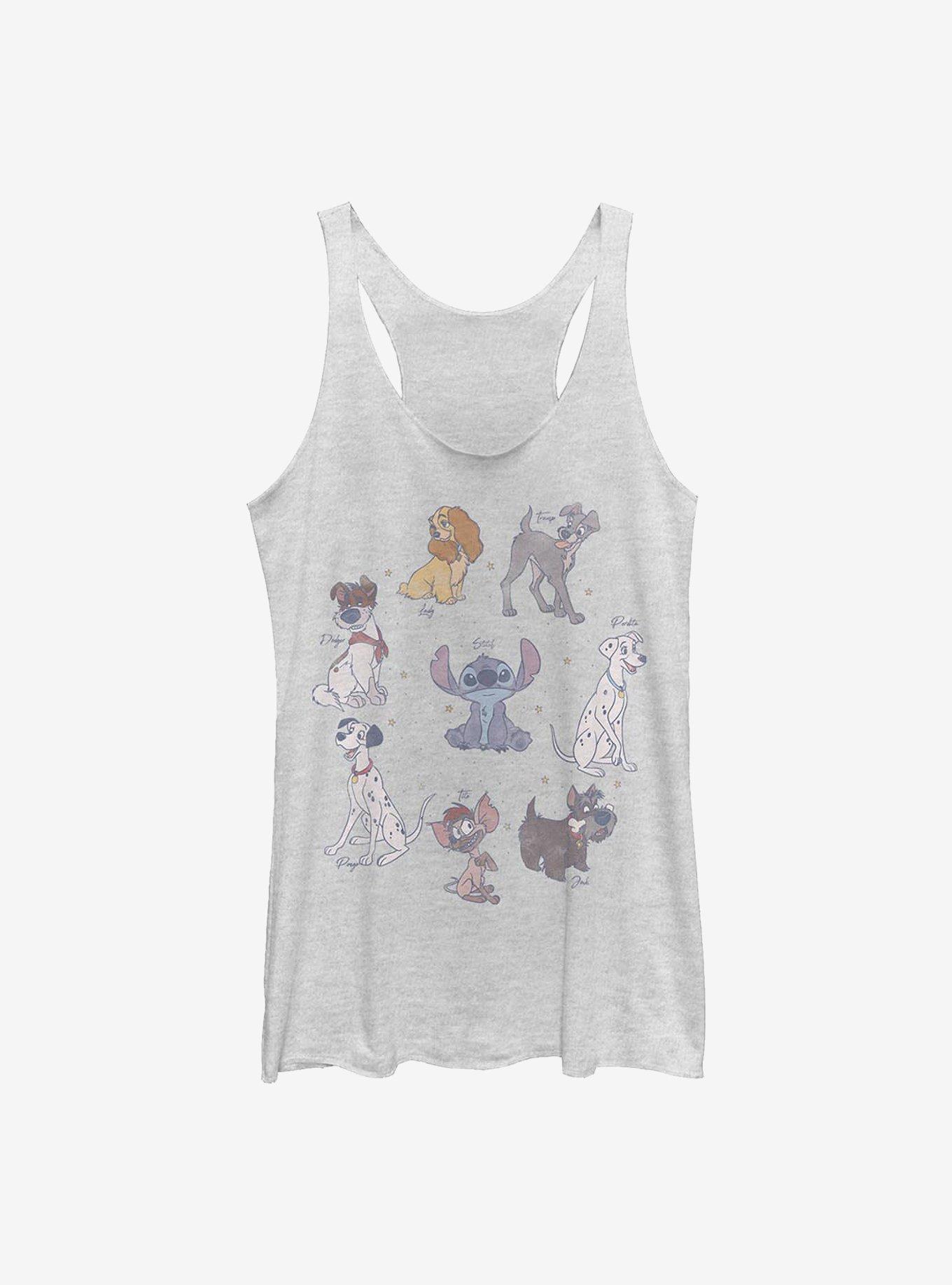 Disney Classic Dogs Girls Tank, WHITE HTR, hi-res