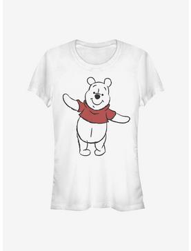 Disney Winnie The Pooh Basic Sketch Pooh Girls T-Shirt, WHITE, hi-res