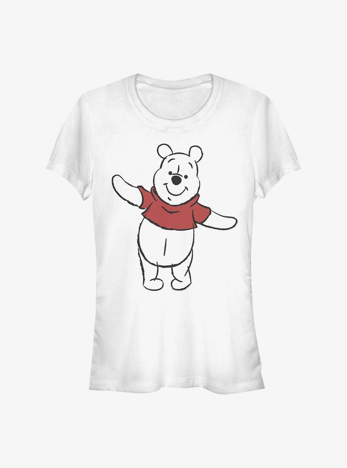 Disney Winnie The Pooh Basic Sketch Pooh Girls T-Shirt, WHITE, hi-res