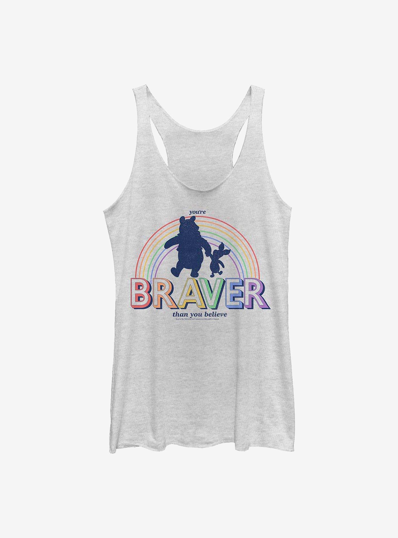 Disney Winnie The Pooh Brave Bear Girls Tank Top, WHITE HTR, hi-res