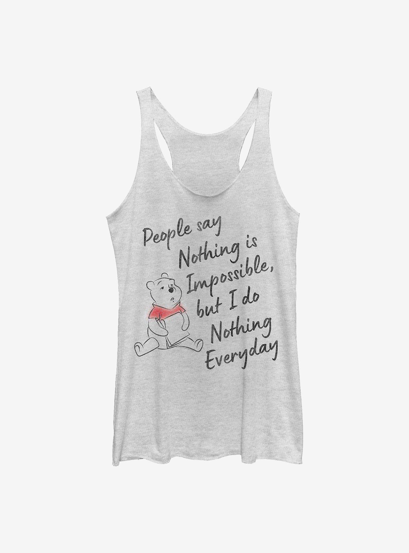 Disney Winnie The Pooh Nothing Is Impossible Girls Tank, WHITE HTR, hi-res