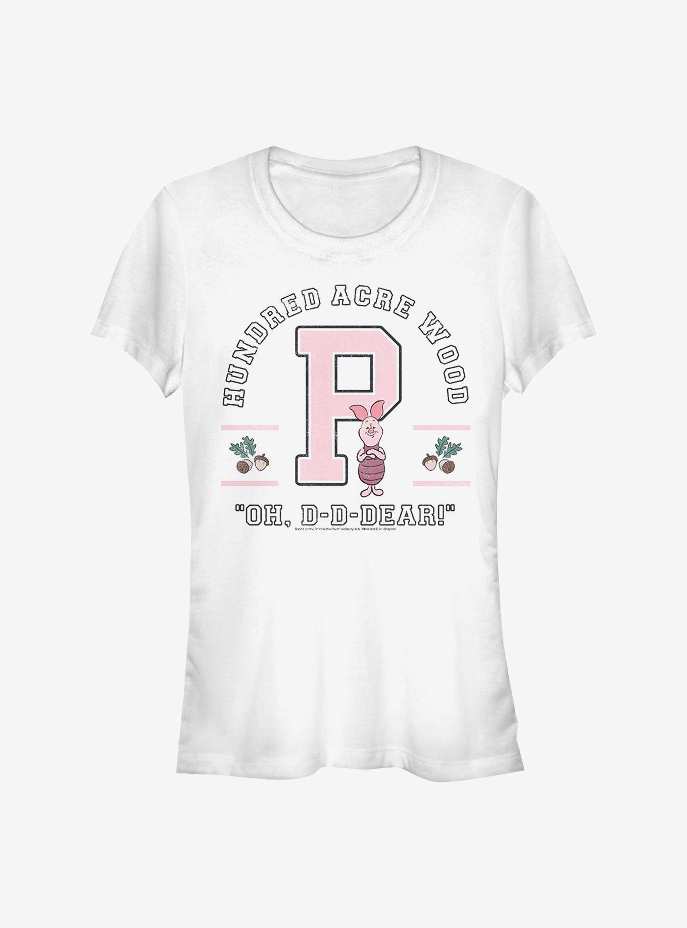 Disney Winnie The Pooh Piglet Collegiate Girls T-Shirt, WHITE, hi-res