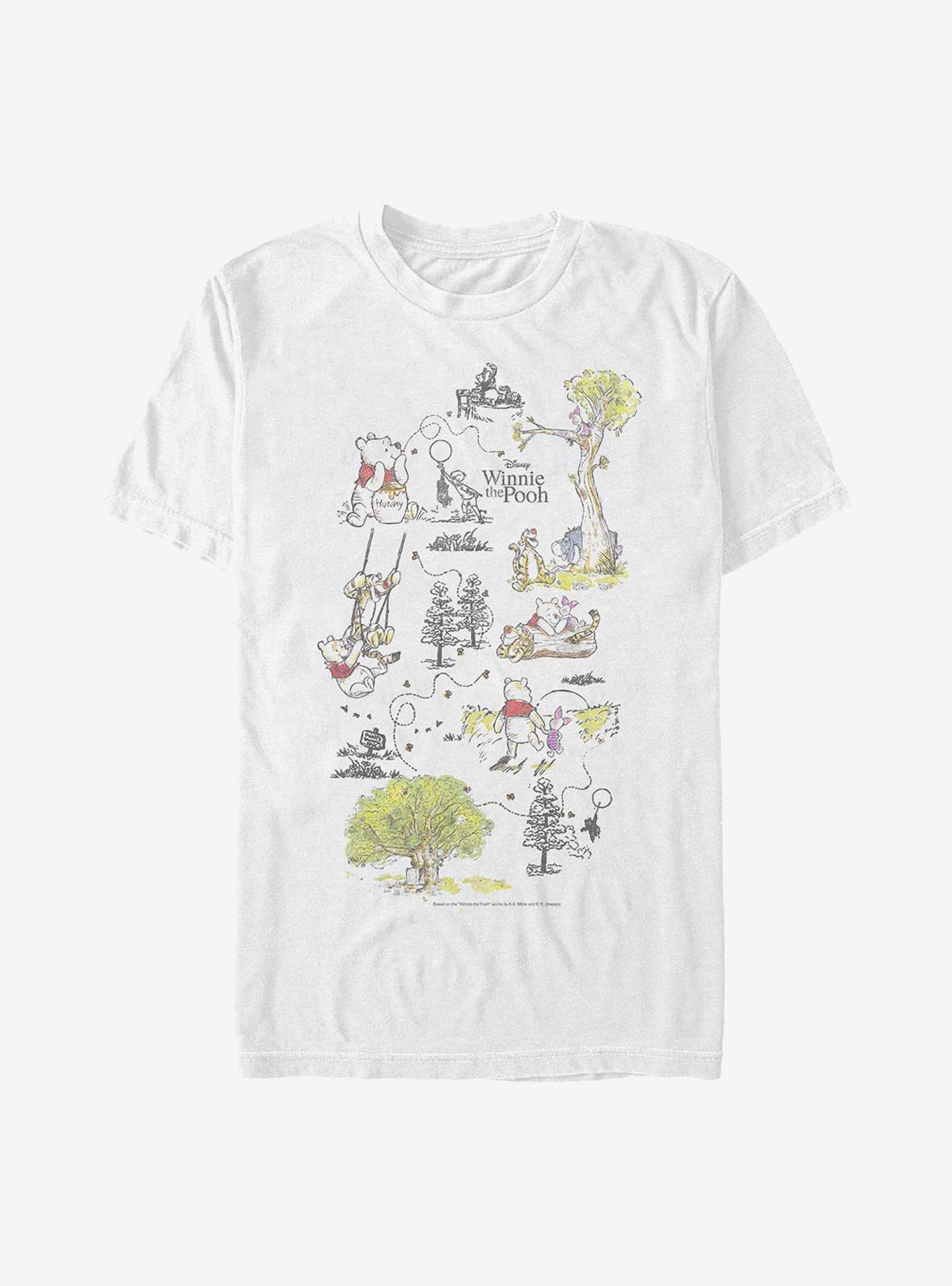 Disney Winnie The Pooh Winnie Map T-Shirt, WHITE, hi-res