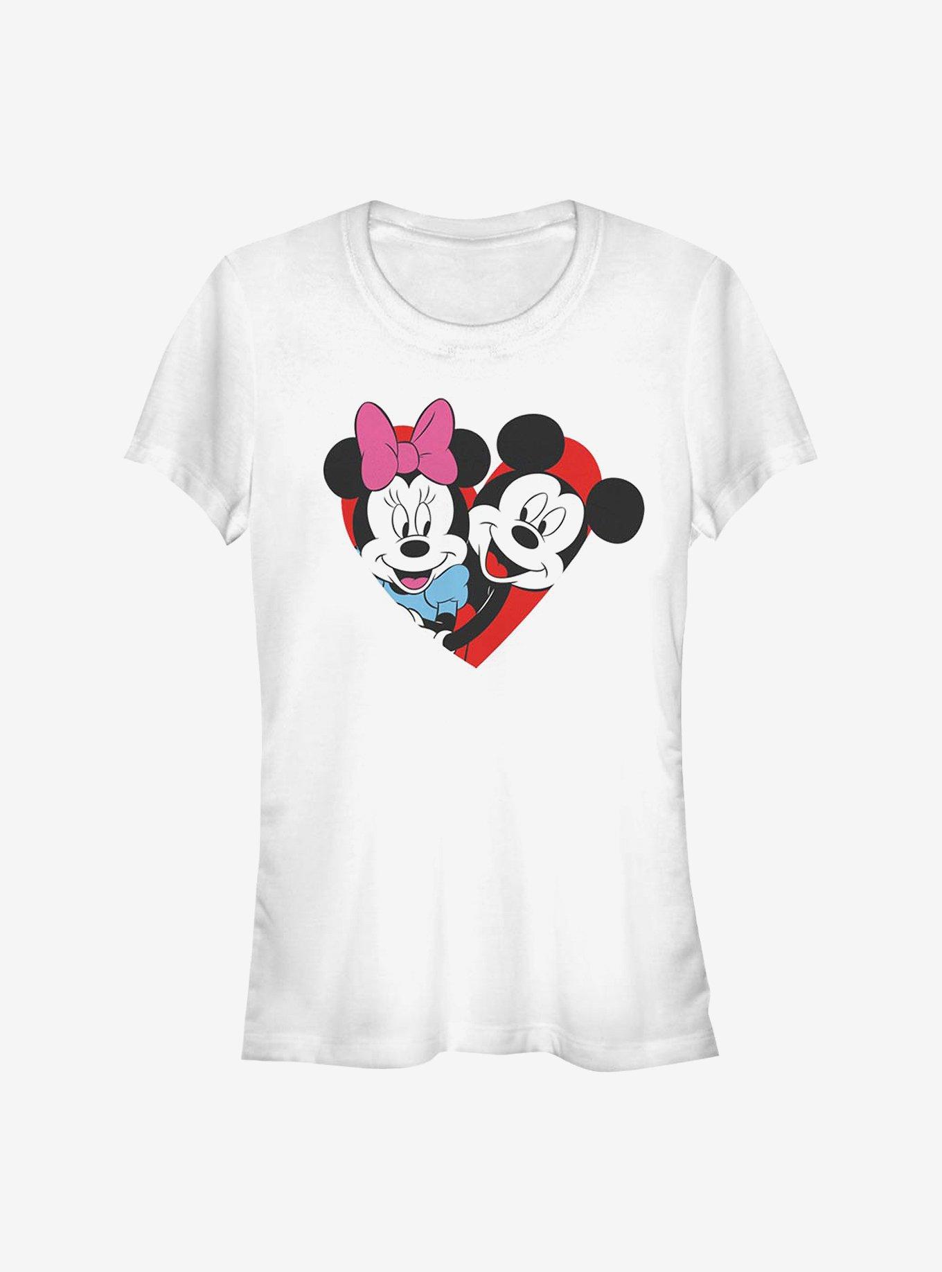 Disney Mickey Mouse & Minnie Mouse Heart Girls T-Shirt, WHITE, hi-res