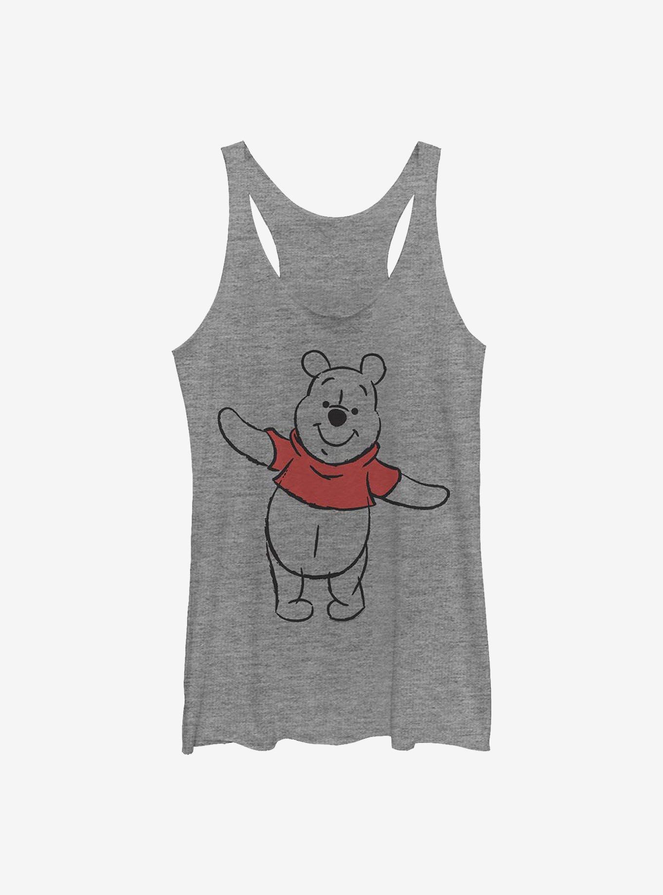 Disney Winnie The Pooh Basic Sketch Pooh Girls Tank, GRAY HTR, hi-res