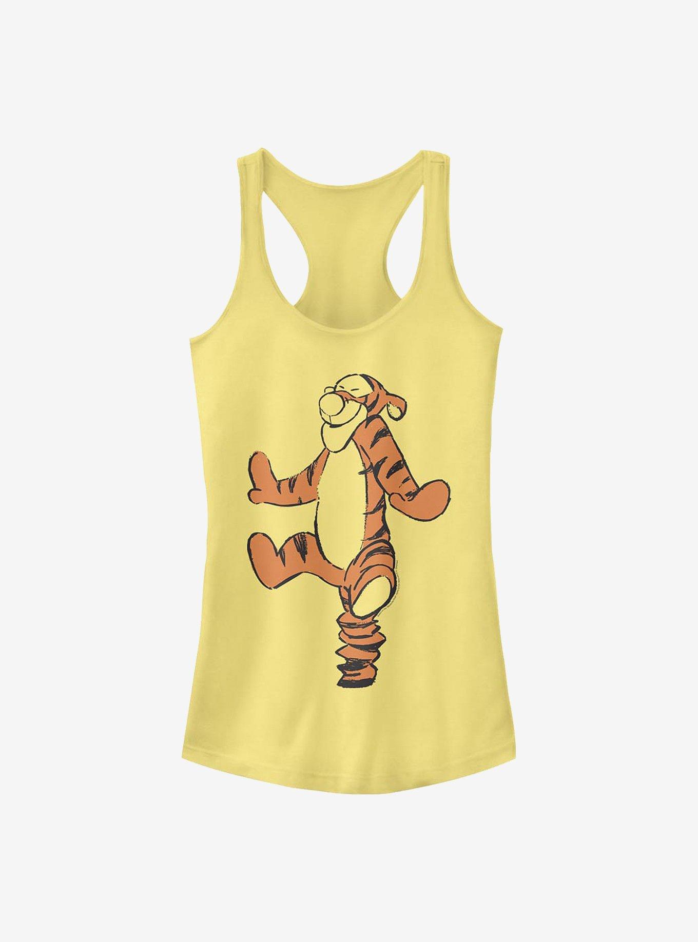 Disney Winnie The Pooh Basic Sketch Tigger Girls Tank, BANANA, hi-res