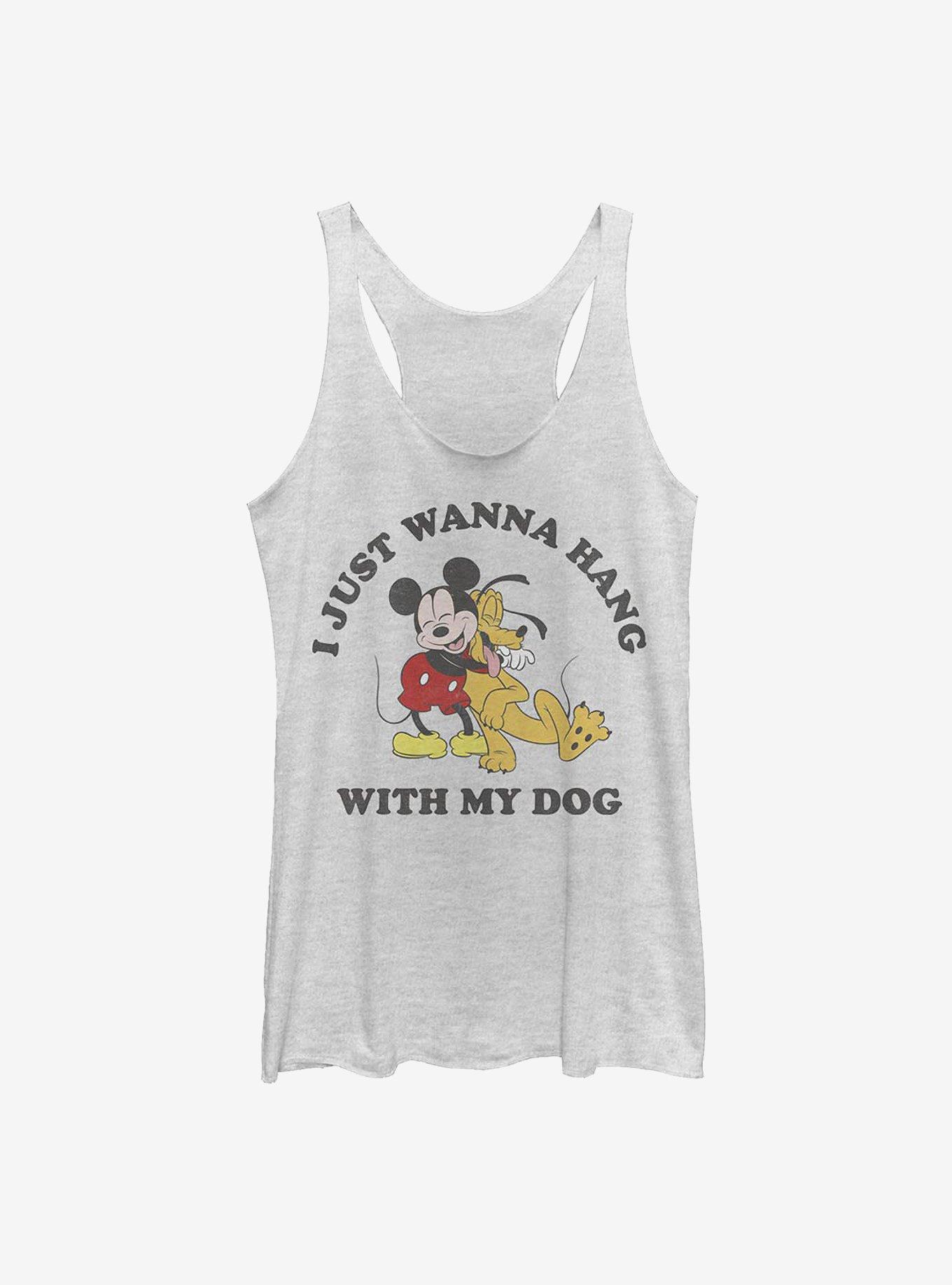 Disney Mickey Mouse & Pluto Dog Lover Girls Tank Top, WHITE HTR, hi-res