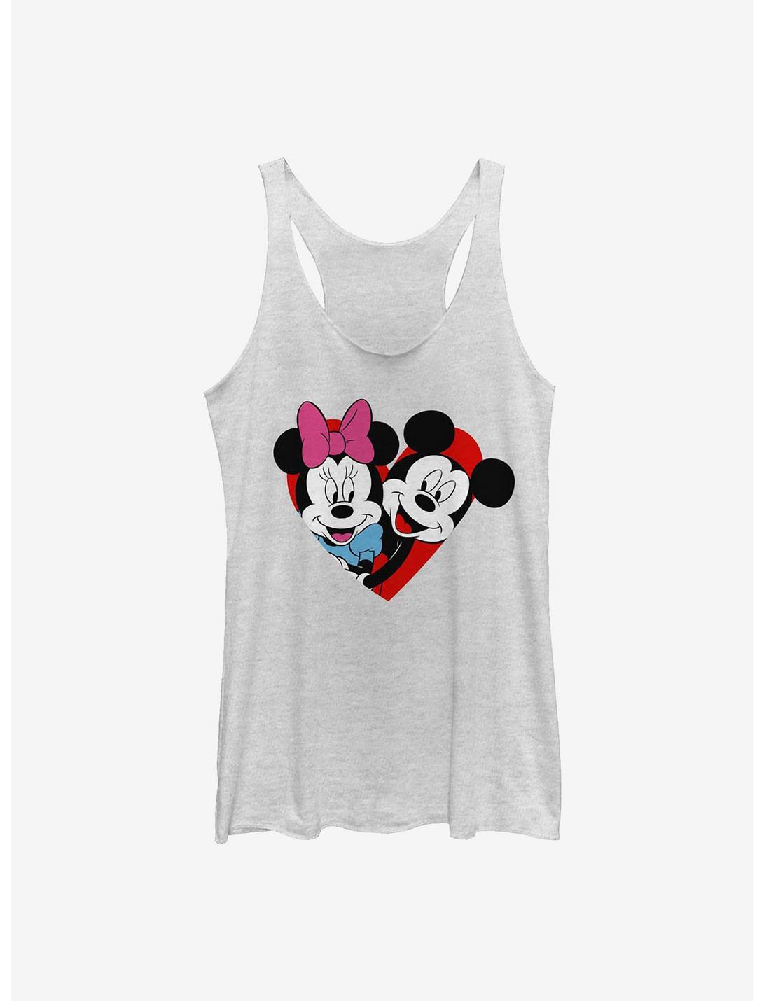 Disney Mickey Mouse & Minnie Mouse Heart Girls Tank Top, WHITE HTR, hi-res
