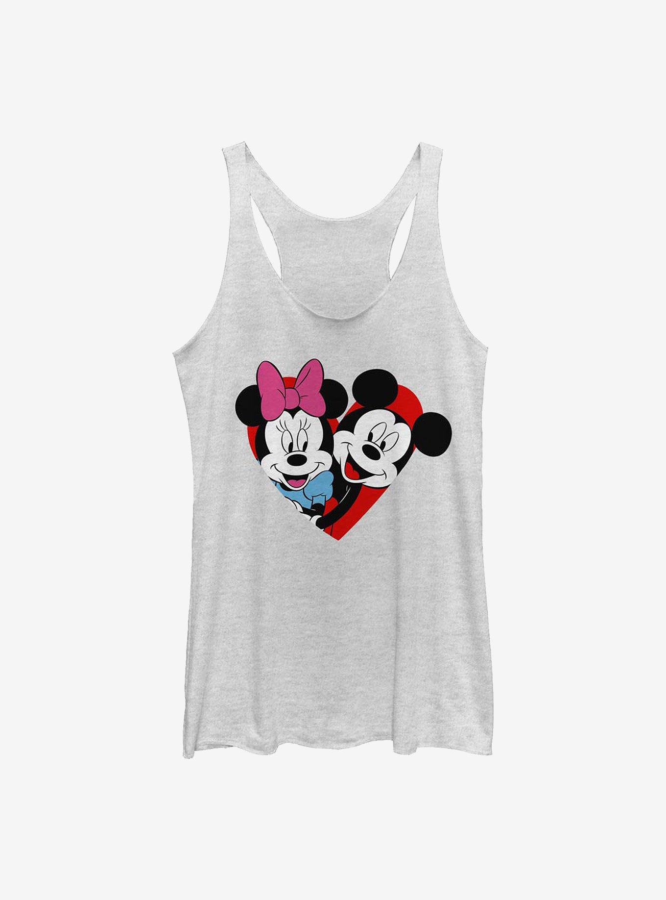 Disney Mickey Mouse & Minnie Mouse Heart Girls Tank Top, WHITE HTR, hi-res