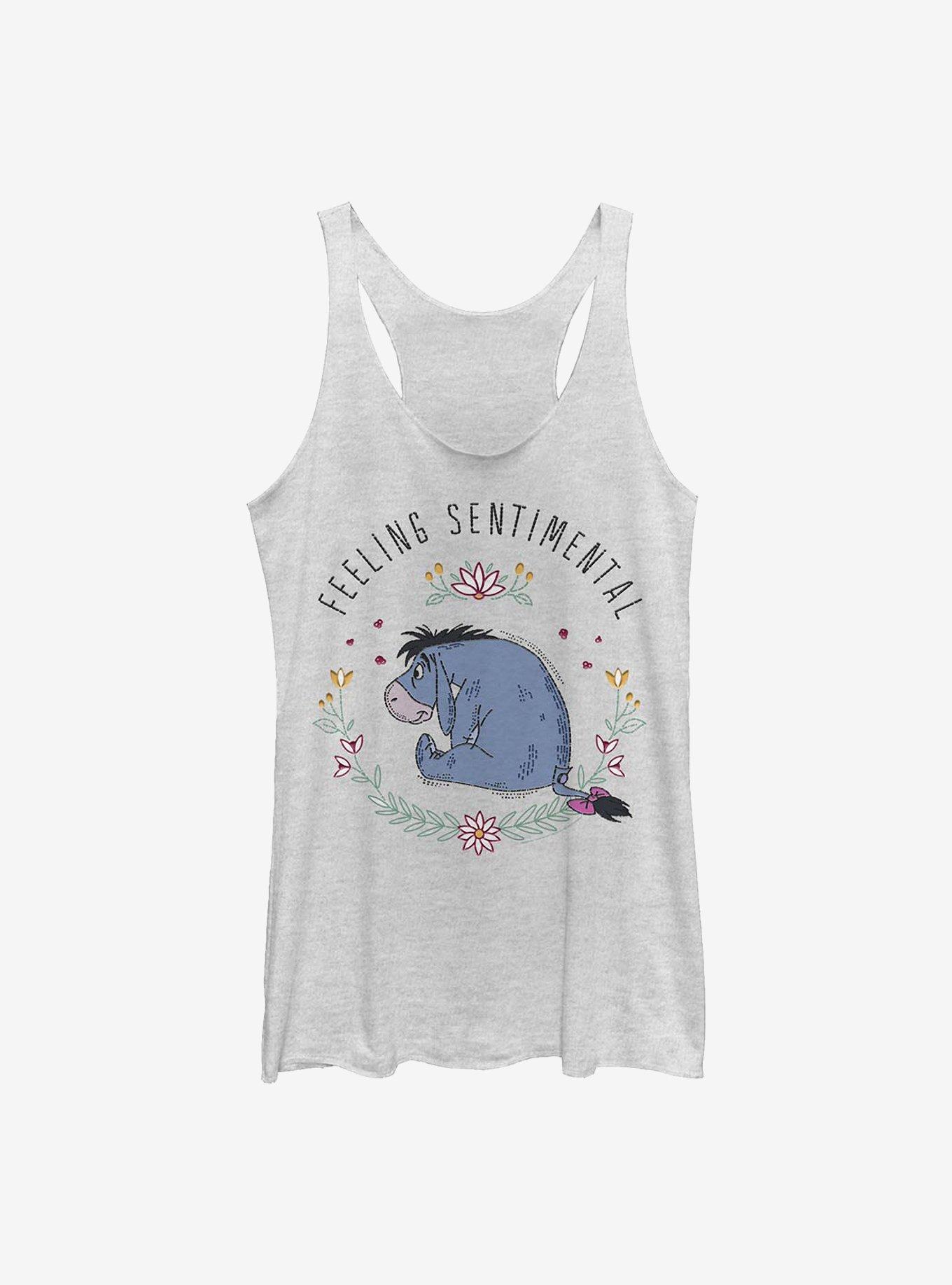 Disney Winnie The Pooh Eeyore Flowers Girls Tank, WHITE HTR, hi-res