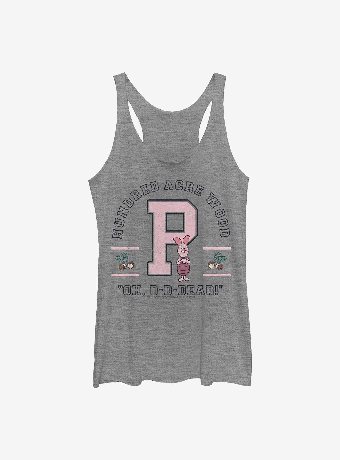 Disney Winnie The Pooh Piglet Collegiate Girls Tank, GRAY HTR, hi-res