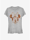 Disney Minnie Mouse Fall Floral Plaid Minnie Girls T-Shirt, ATH HTR, hi-res