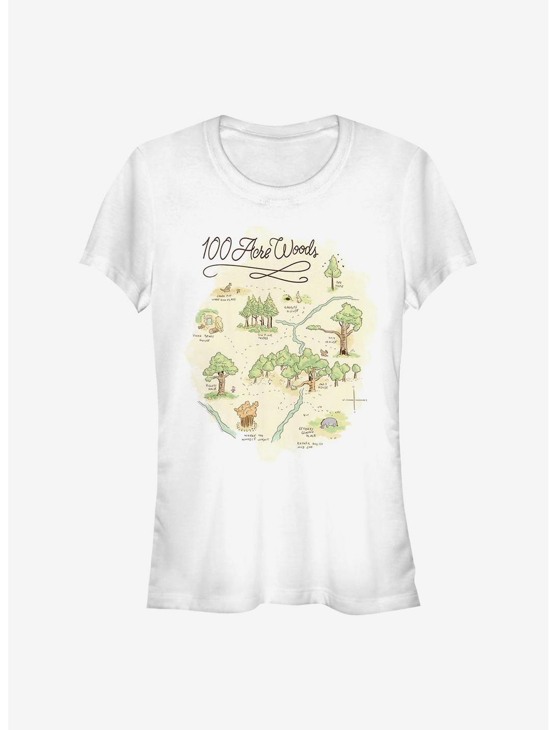 Disney Winnie The Pooh Acre Map Girls T-Shirt, WHITE, hi-res