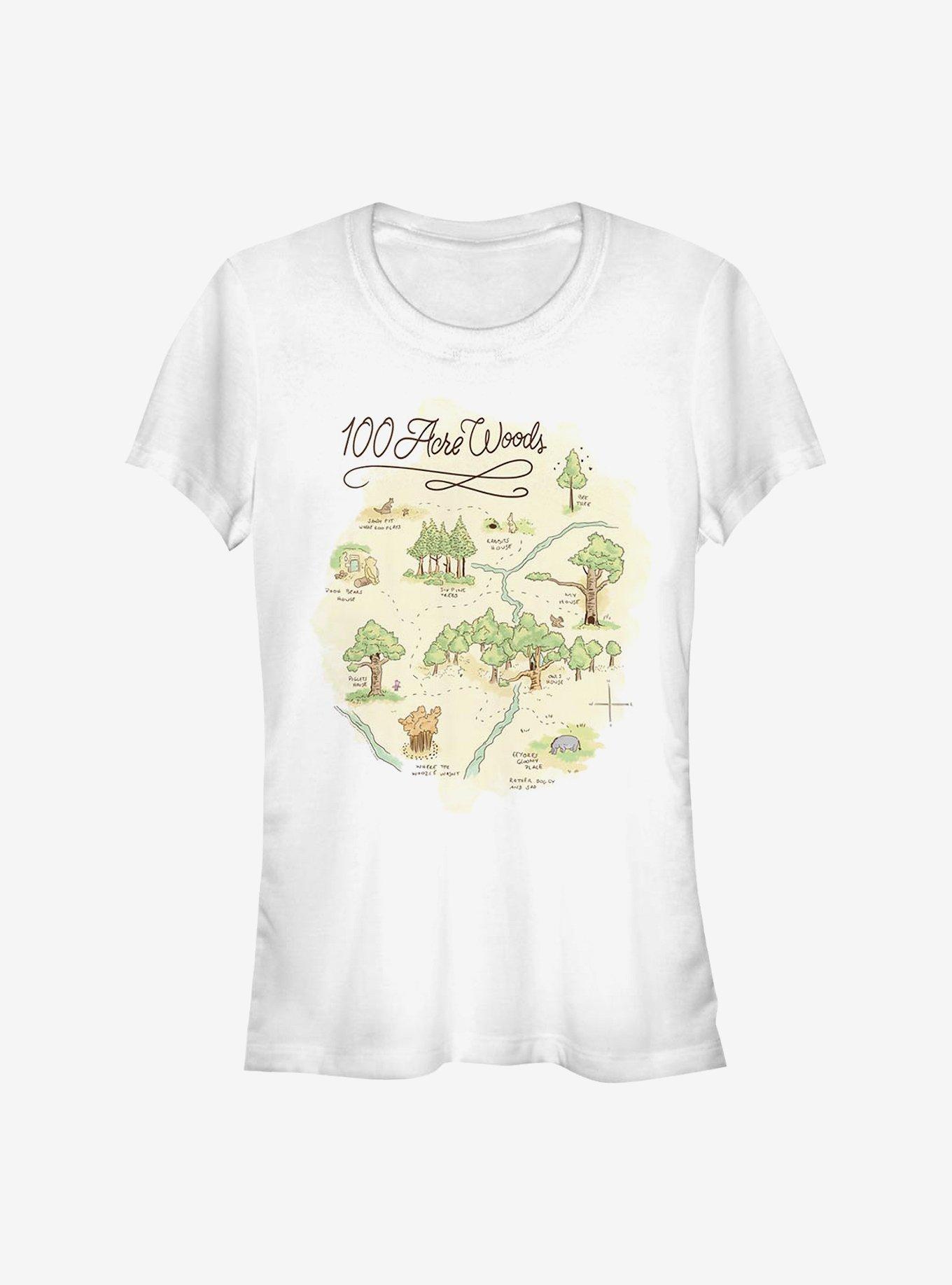 Disney Winnie The Pooh Acre Map Girls T-Shirt, WHITE, hi-res