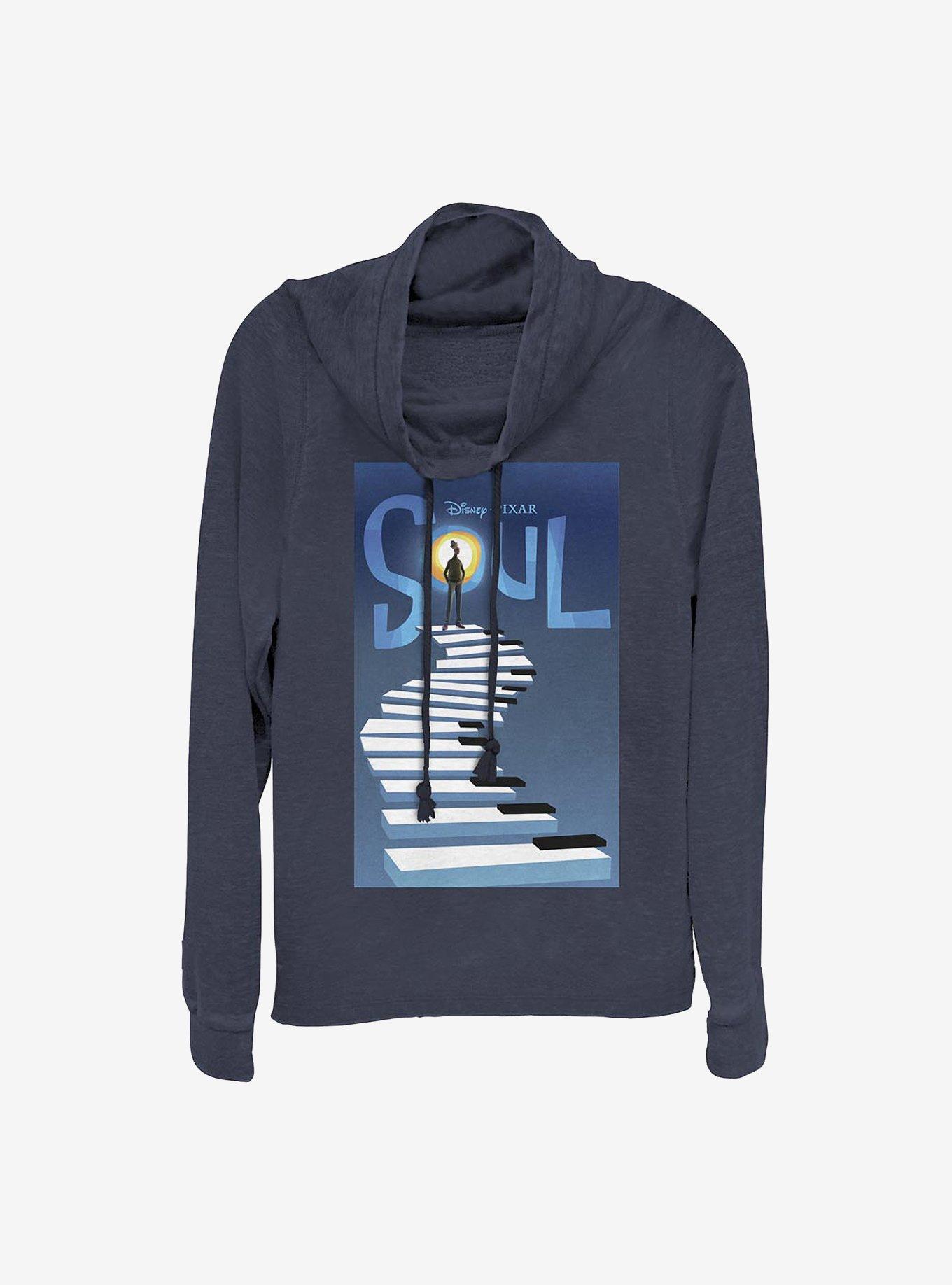 Disney Pixar Soul Poster Cowlneck Long-Sleeve Girls Top, NAVY, hi-res
