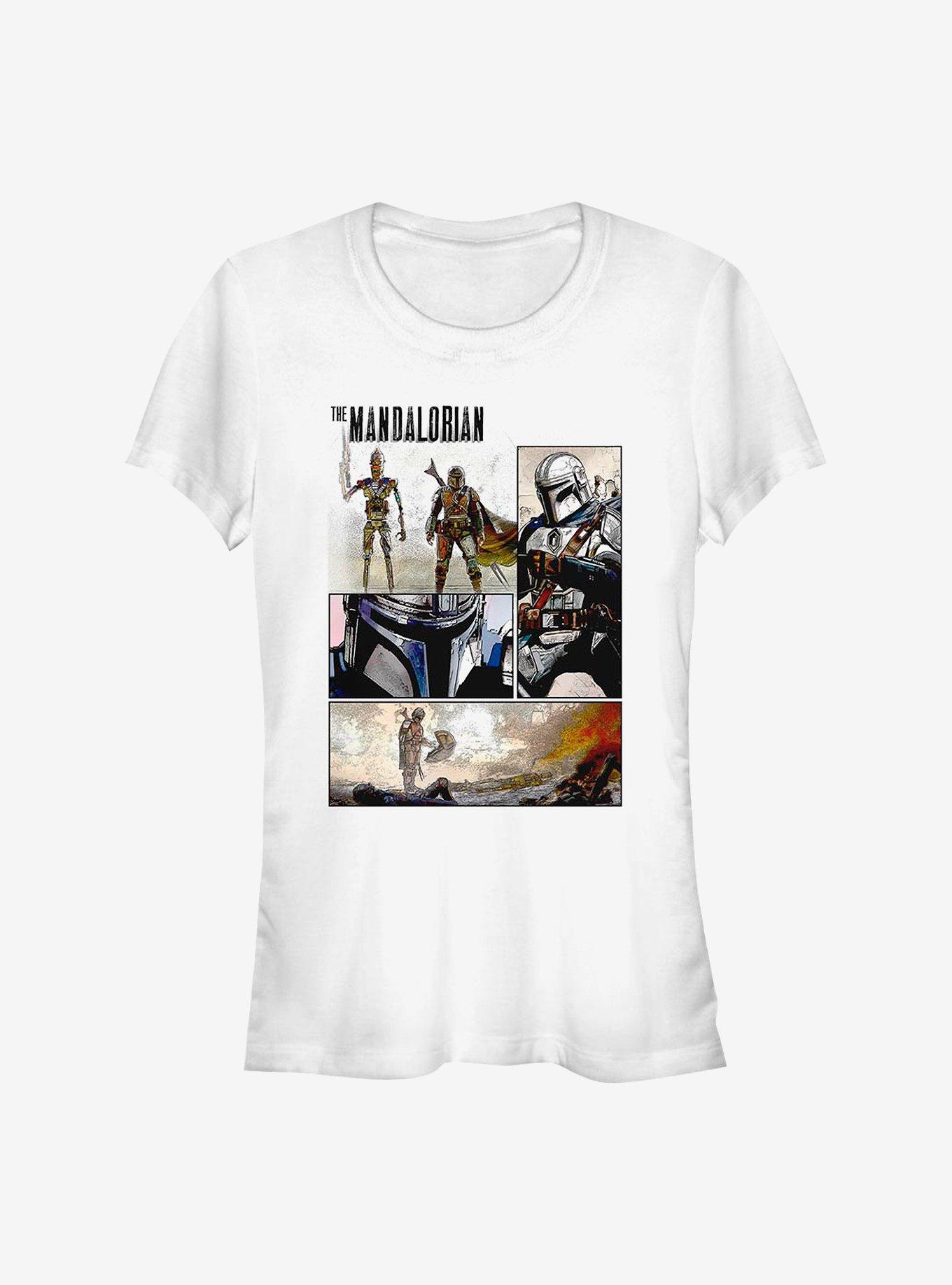 Star Wars The Mandalorian Comicbook Panel Girls T-Shirt, WHITE, hi-res