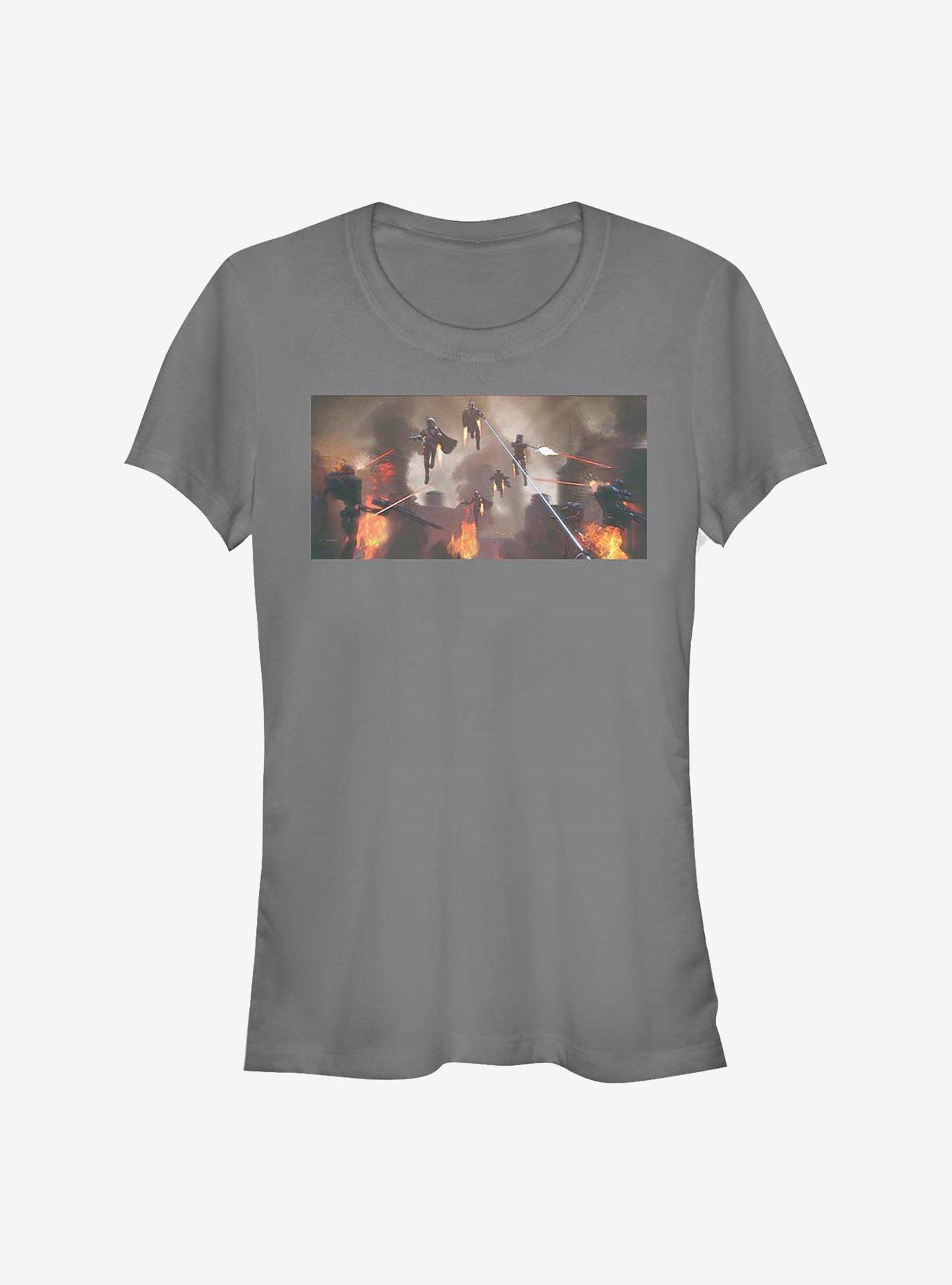 Star Wars The Mandalorian Mandalorian Ambush Girls T-Shirt, CHARCOAL, hi-res