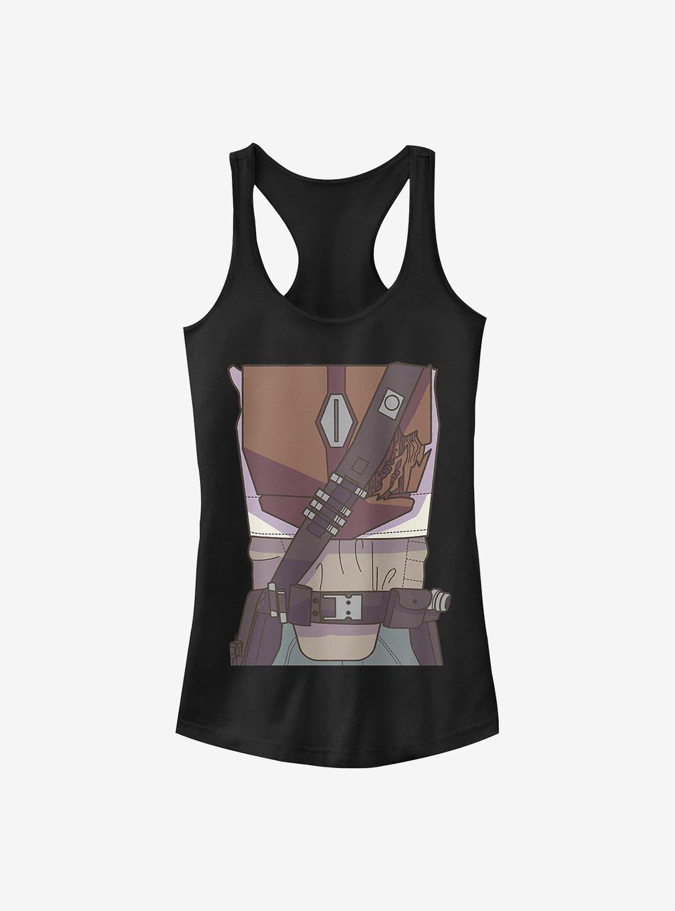 Star Wars The Mandalorian Drawn Costume Girls Tank, BLACK, hi-res