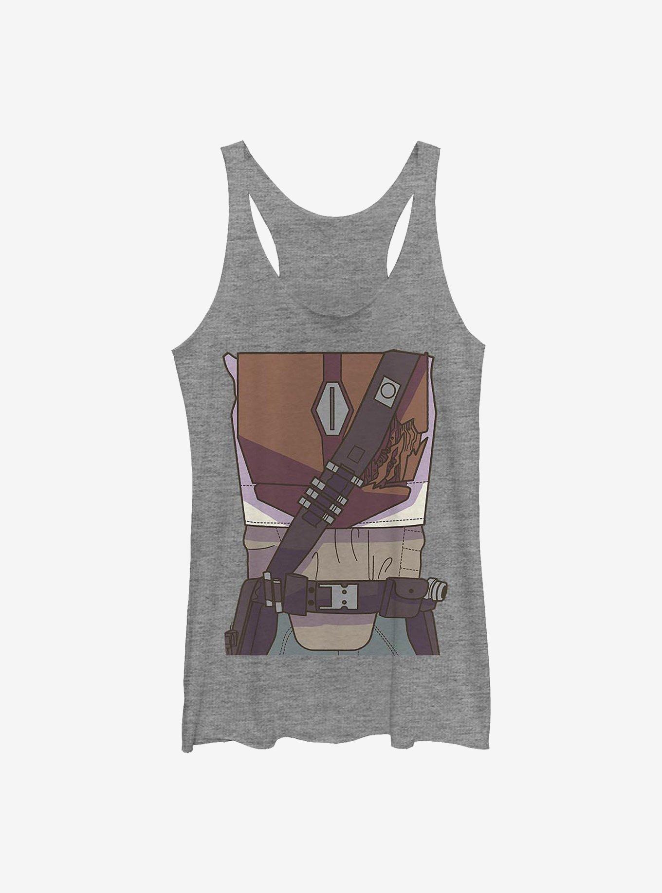 Star Wars The Mandalorian Drawn Costume Girls Tank, GRAY HTR, hi-res