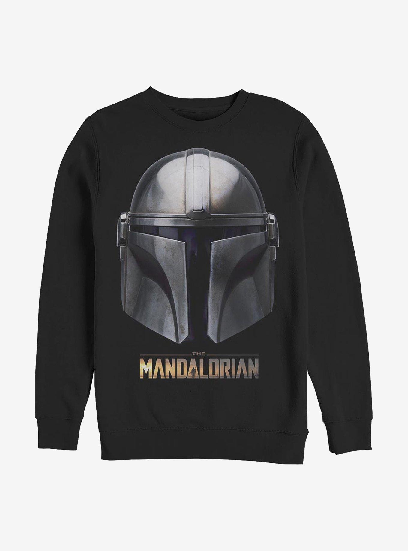 Star Wars The Mandalorian Mandalorian Helmet Crew Sweatshirt, BLACK, hi-res