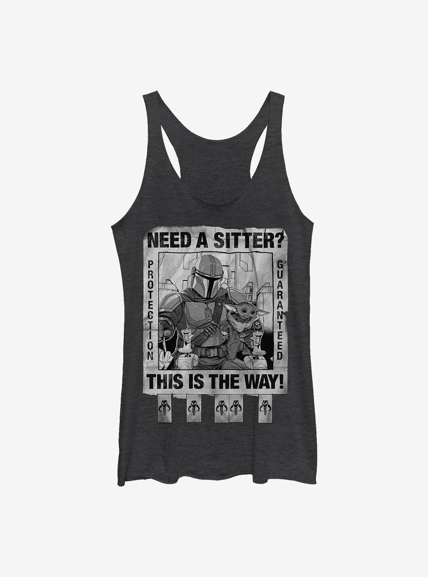 Star Wars The Mandalorian Protection Guaranteed Girls Tank, BLK HTR, hi-res