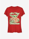 Star Wars The Mandalorian The Child Christmas Baby Girls T-Shirt, RED, hi-res